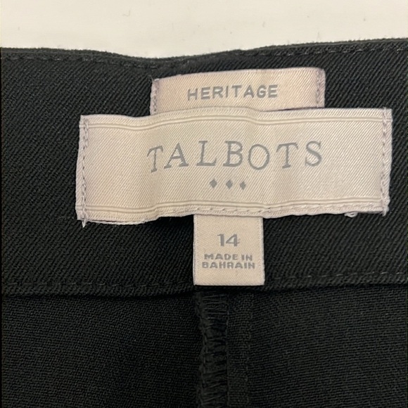 NWT Talbots Heritage Flat Front Hidden Side Zipper Black Pants Size 14 - Picture 2 of 7